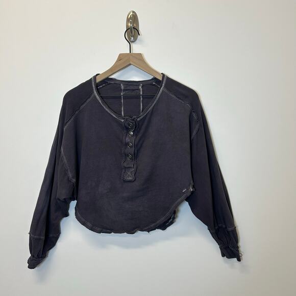 Free People Melodi Henley in Blue Quarry Women’s Size XS - Picture 5 of 13